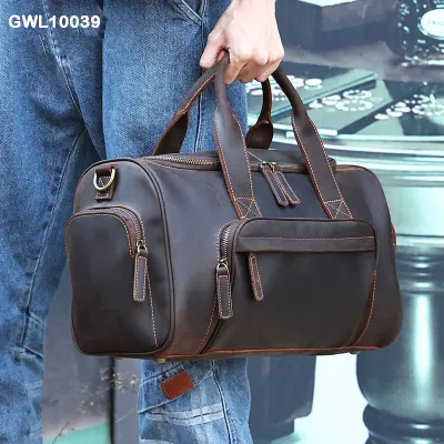 Genuine Leather Crazy Horse Large Capacity Travel Bag